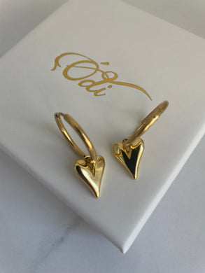 Modern Hearts- Hoops Earrings  in Gold