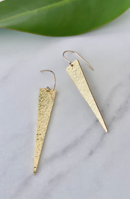 Hammered Triangle Spear Earrings- Three Colours to choose from