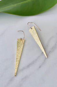 Hammered Triangle Spear Earrings- Three Colours to choose from