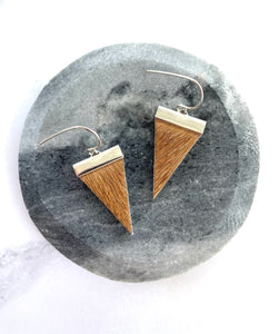 Fawn Colour Triangle Spear Earrings- Gold or Silver options