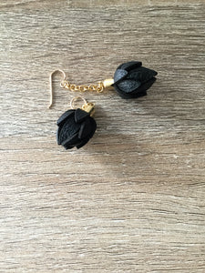 Wild Flower Buds- Black in your choice of fittings and metal