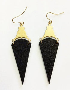 Black rain drop, vintage inspired earrings, NZ Made, hand made gift