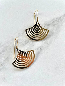 Gold or Silver Luxe fan Earrings