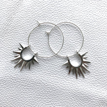 Solar Spike Hoops- Your choice of colour and size